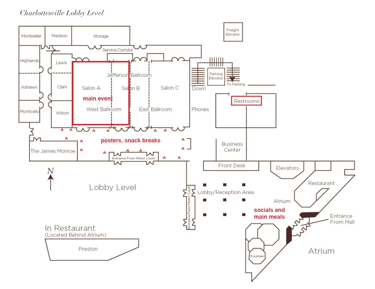map image of the main floor of the Omni Hotel